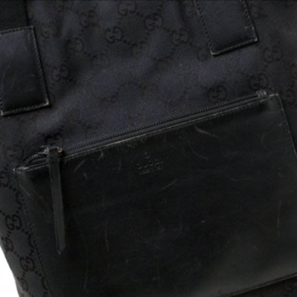 Gucci Monogram Gg Nylon Pocket Shopper Bla… - Picture 8 of 12
